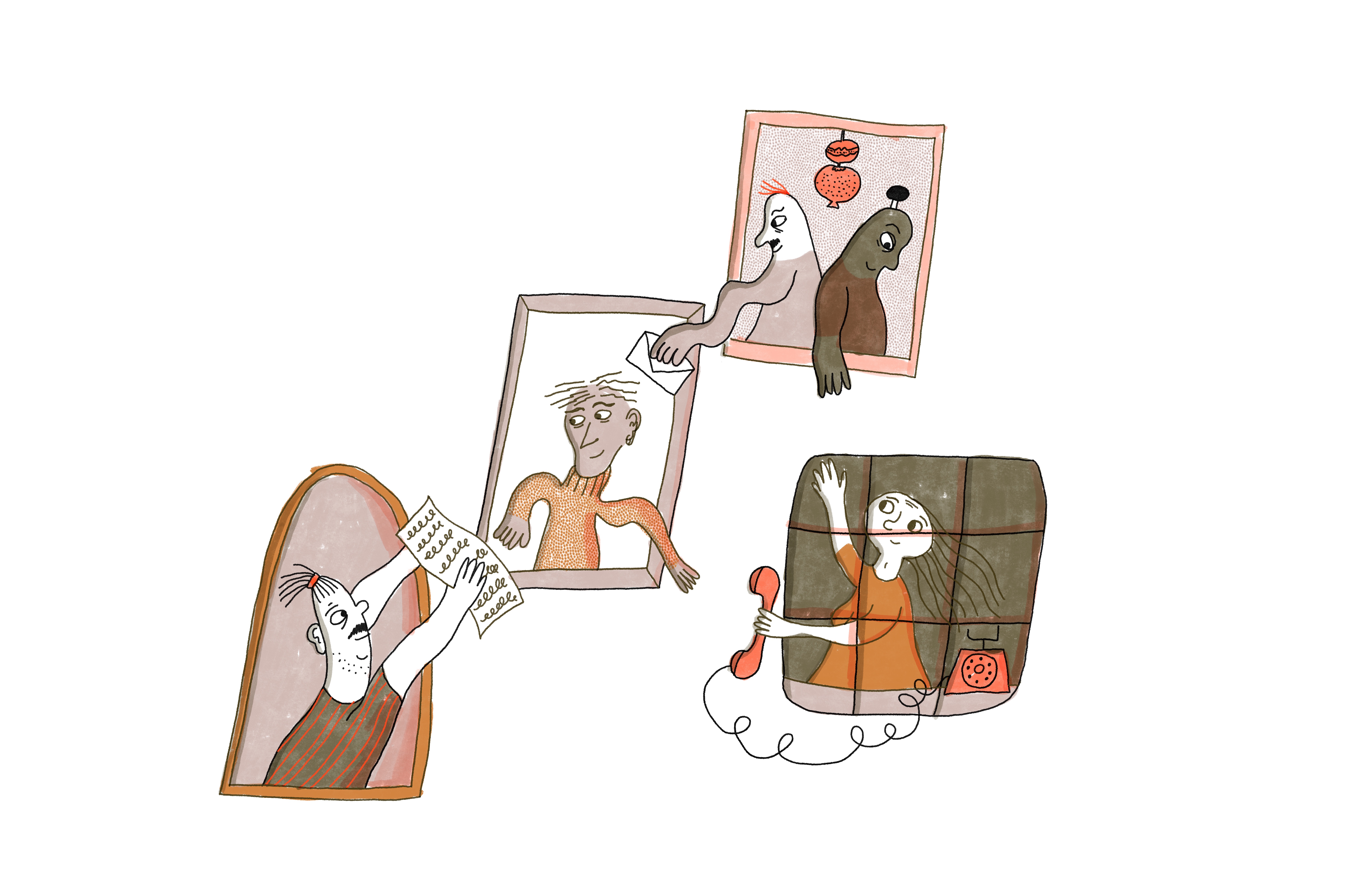 Illustratie Netwerk Wit