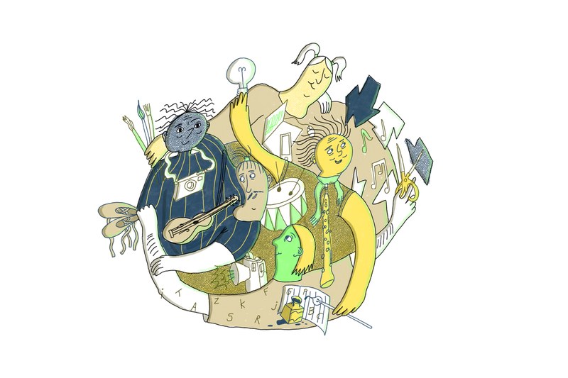 Illustratie Samenwerken wit
