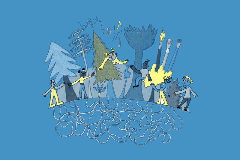 Illustratie Netwerk Blauw
